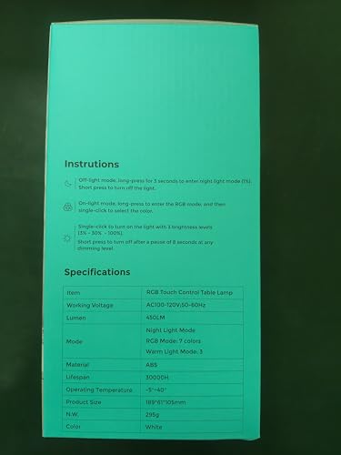 Touch Bedside Table Lamp Rgb 3 Way Dimmable Nightstand