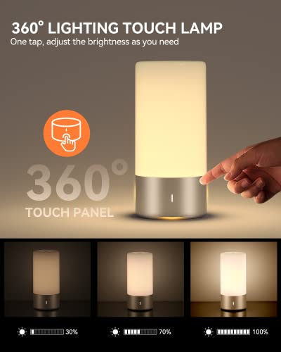 Touch Bedside Table Lamp Rgb 3 Way Dimmable Nightstand