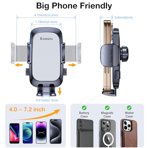 Romuto Car Phone Holder Mount Dashboard Windshield Vent