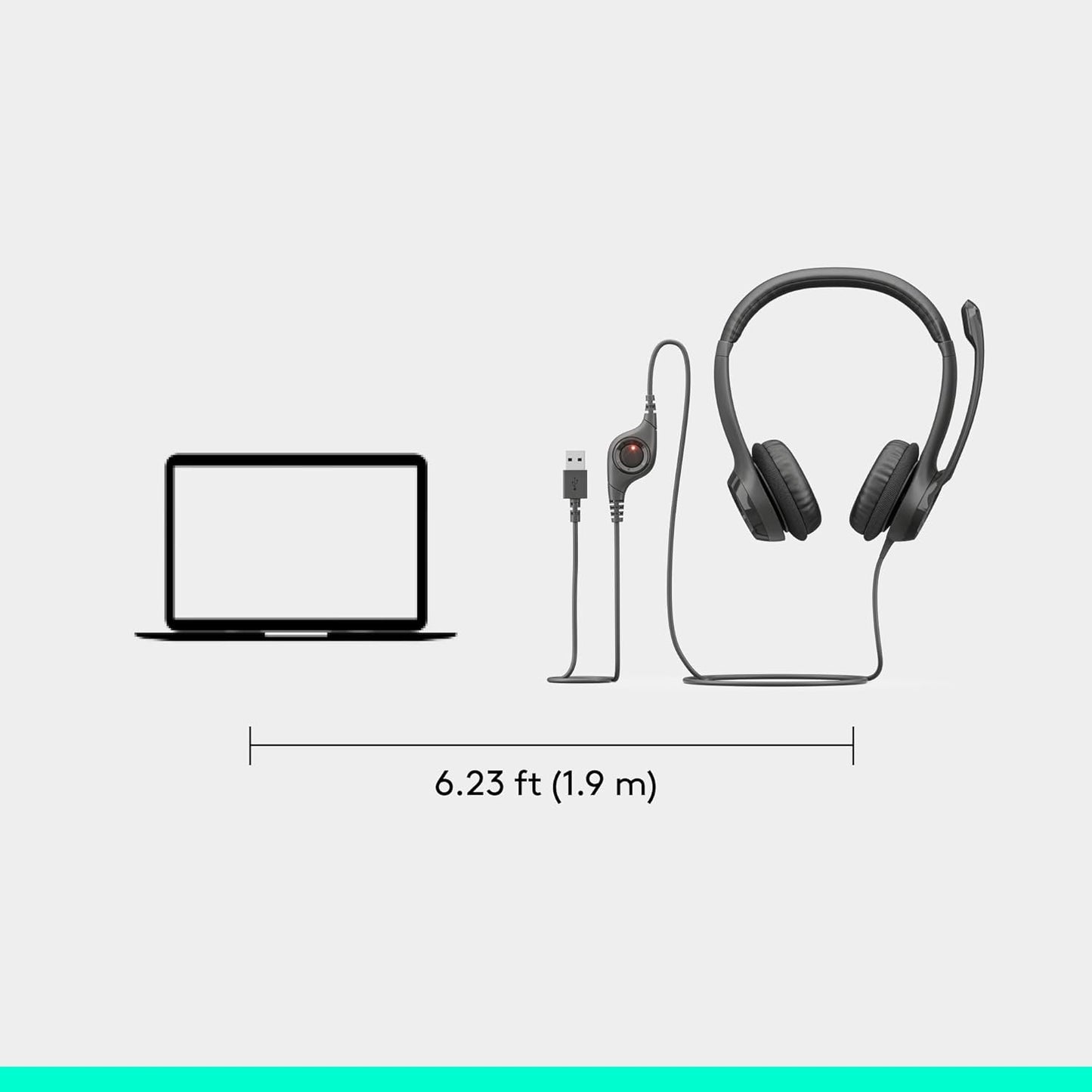 Logitech H390 Wired Headset with Noise Cancelling Mic