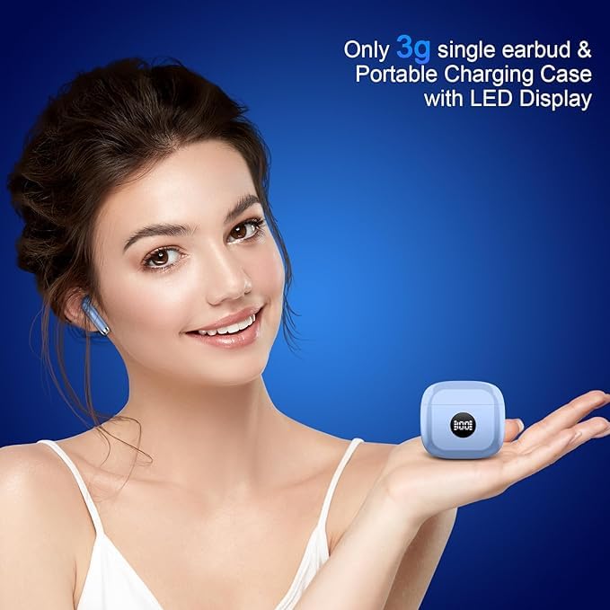 Wireless Earbuds, Bluetooth 5.4 Ear Buds LED Power Display Headphones Bass Stereo, Bluetooth Earbuds in-Ear Noise Cancelling Mic, 40H Playback Mini Case IP7 Waterproof Sports Earphones for Android iOS