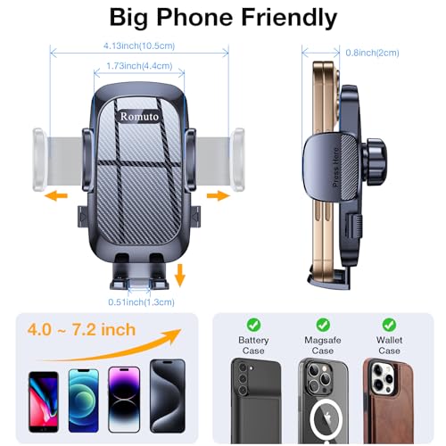 Romuto Car Phone Holder Mount Dashboard Windshield Vent