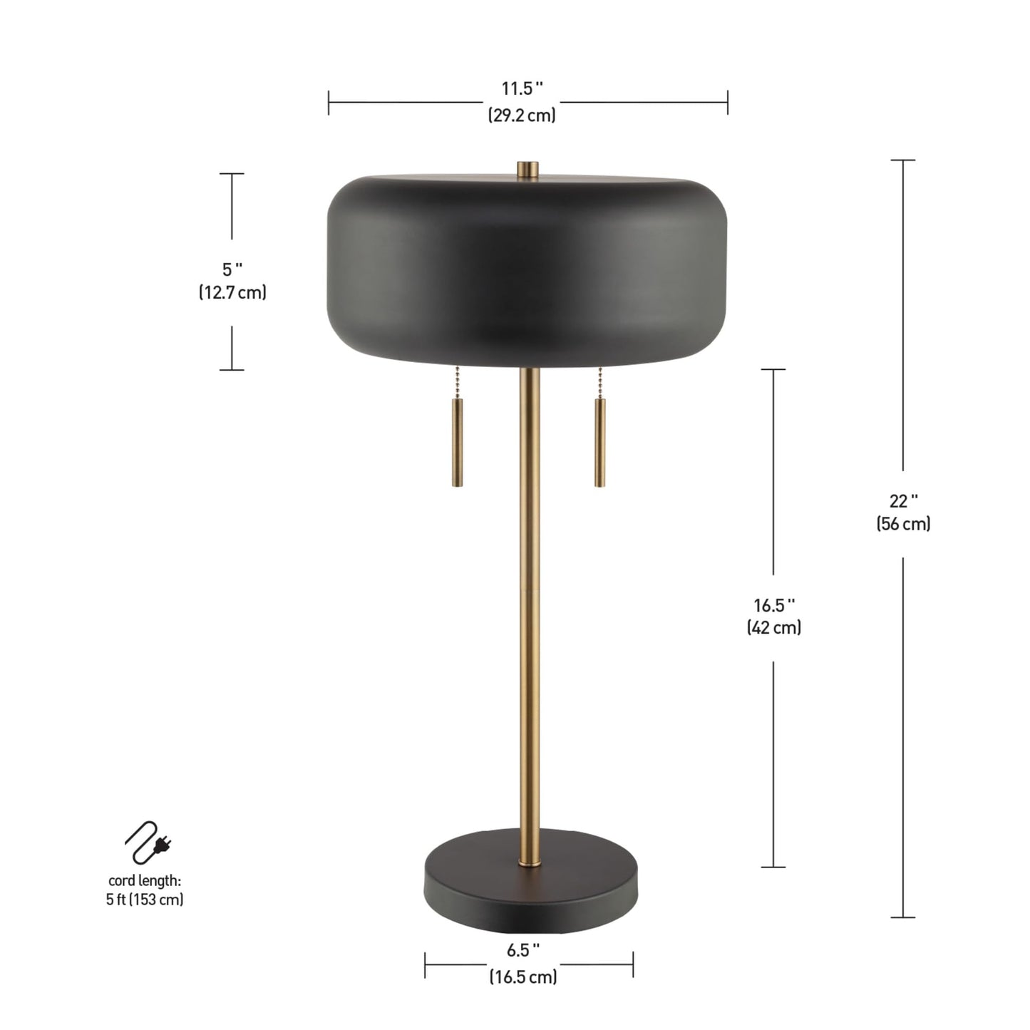 Metallic Gray Table Lamp with Dual Pull Chains for Versatile Lighting