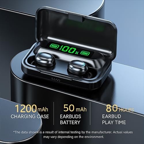 Wireless Earbuds Bluetooth 5.3 Noise Cancelling LED Case