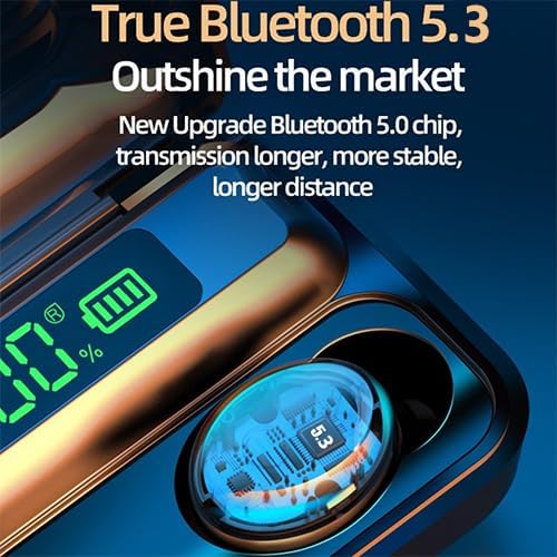 Wireless Earbuds Bluetooth 5.3 Noise Cancelling LED Case