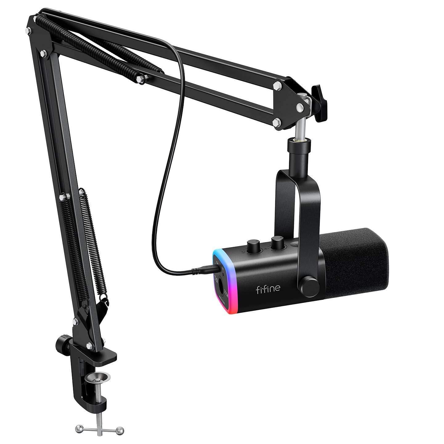 FIFINE AM8T XLR USB Gaming Microphone Kit with Boom Arm
