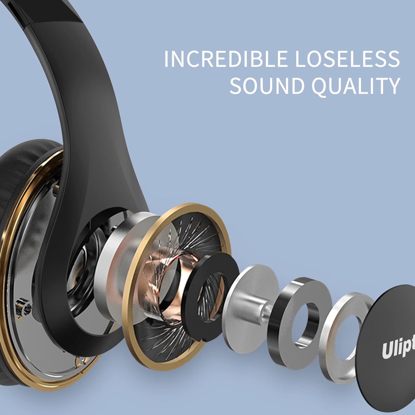 Uliptz Wireless Bluetooth Headphones 65H Playtime HiFi