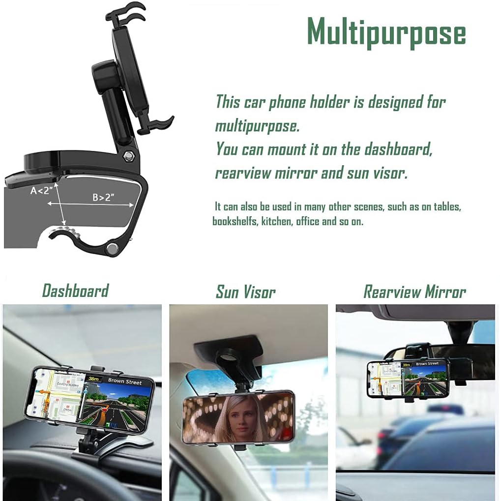 Universal Car Phone Holder Mount 360 Rotation Dashboard