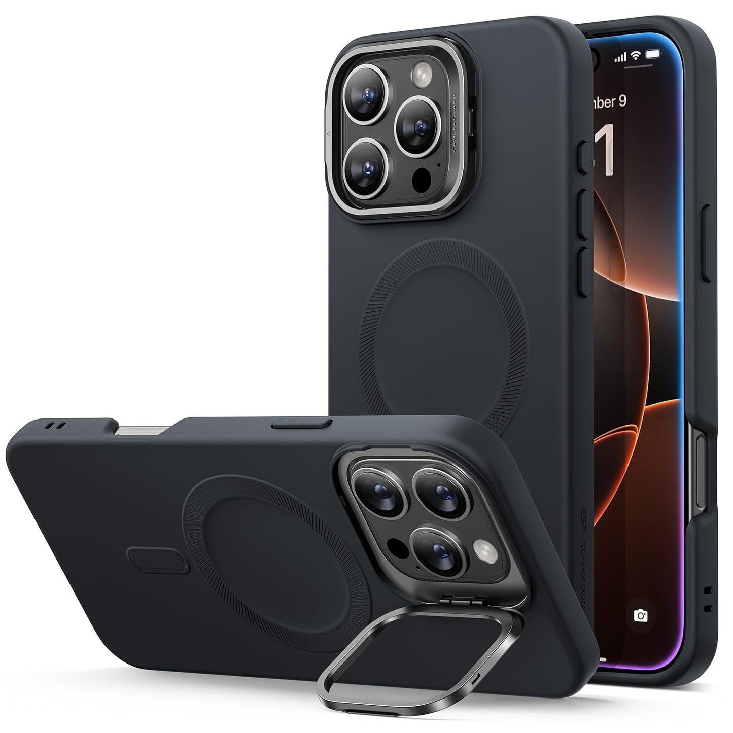 Military-Grade iPhone 16 Pro Max Case with Built-in Stand