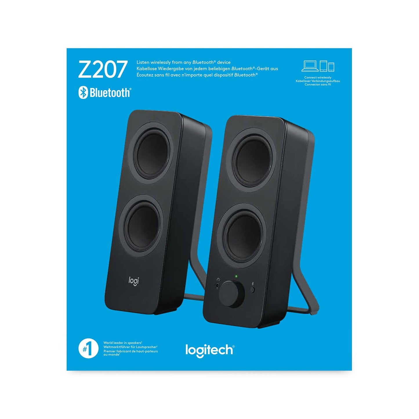 Logitech Z207 Bluetooth Computer Speakers for Rich Stereo Sound