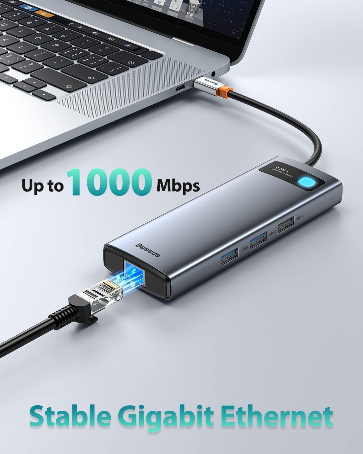 Baseus USB C Docking Station Dual Monitor 4K 120Hz 9 In 1
