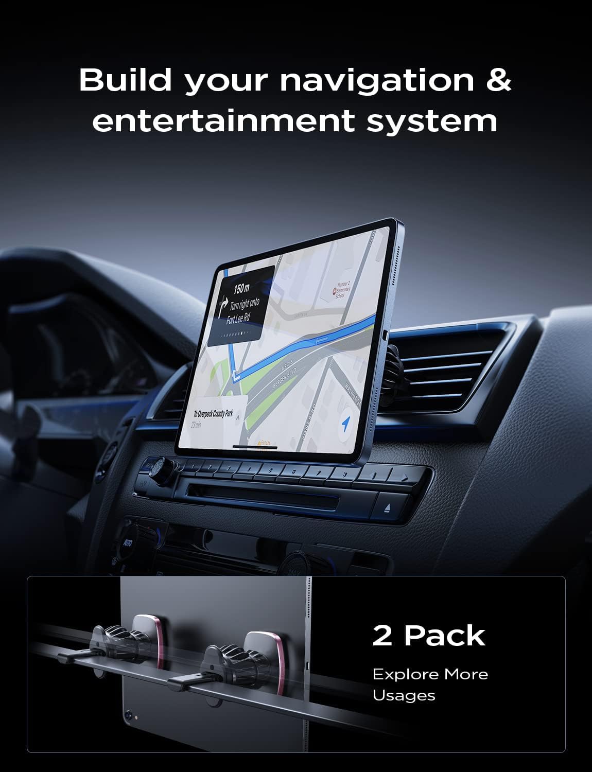Lisen 2 Pack Magnetic Car Phone Mount For Vent 6 Magnets