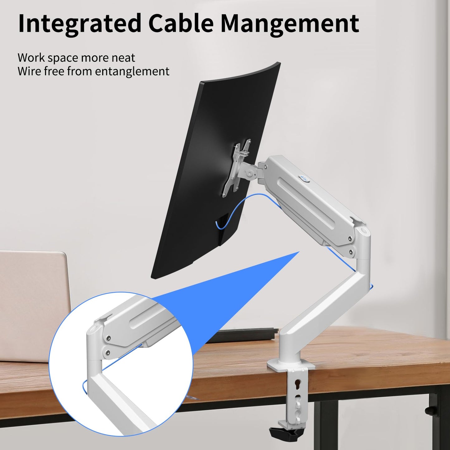 Suptek Gas Spring Monitor Arm Desk Mount Fits 17 to 32 Inch