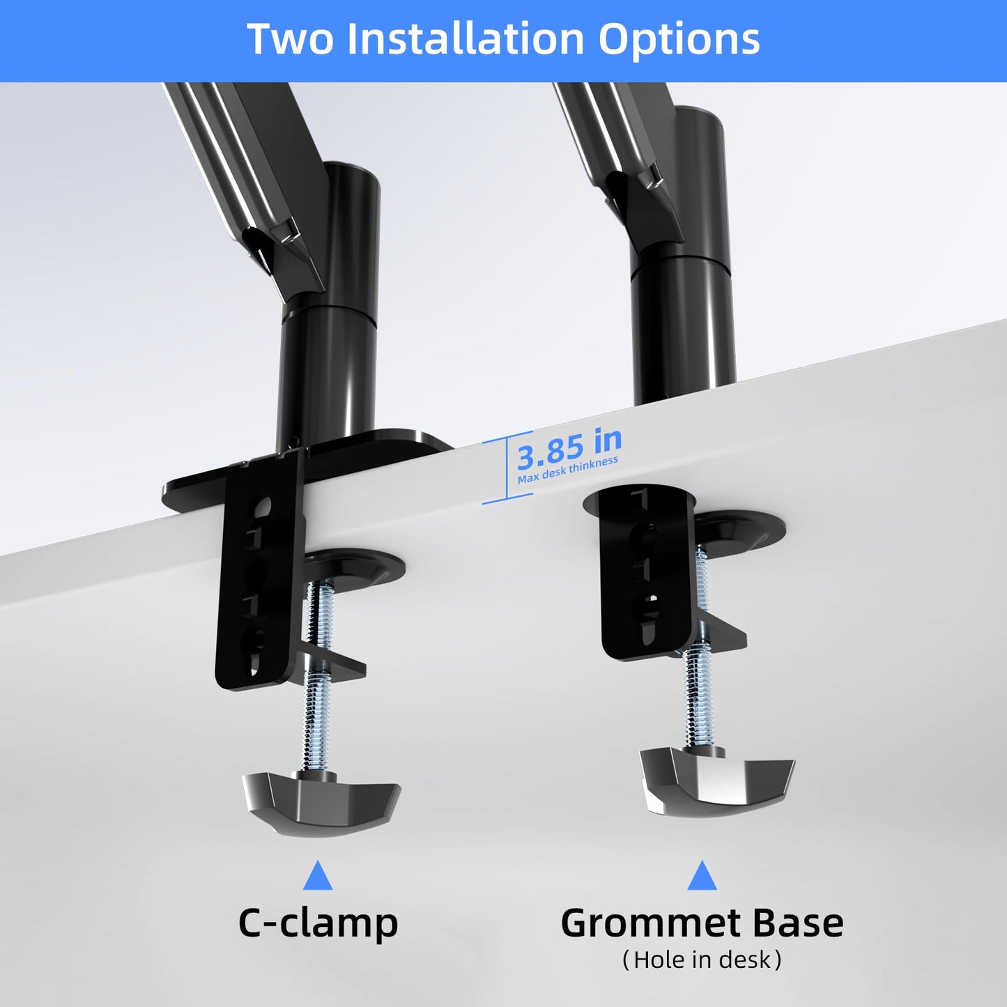 Suptek Gas Spring Monitor Arm Desk Mount Fits 17 to 32 Inch