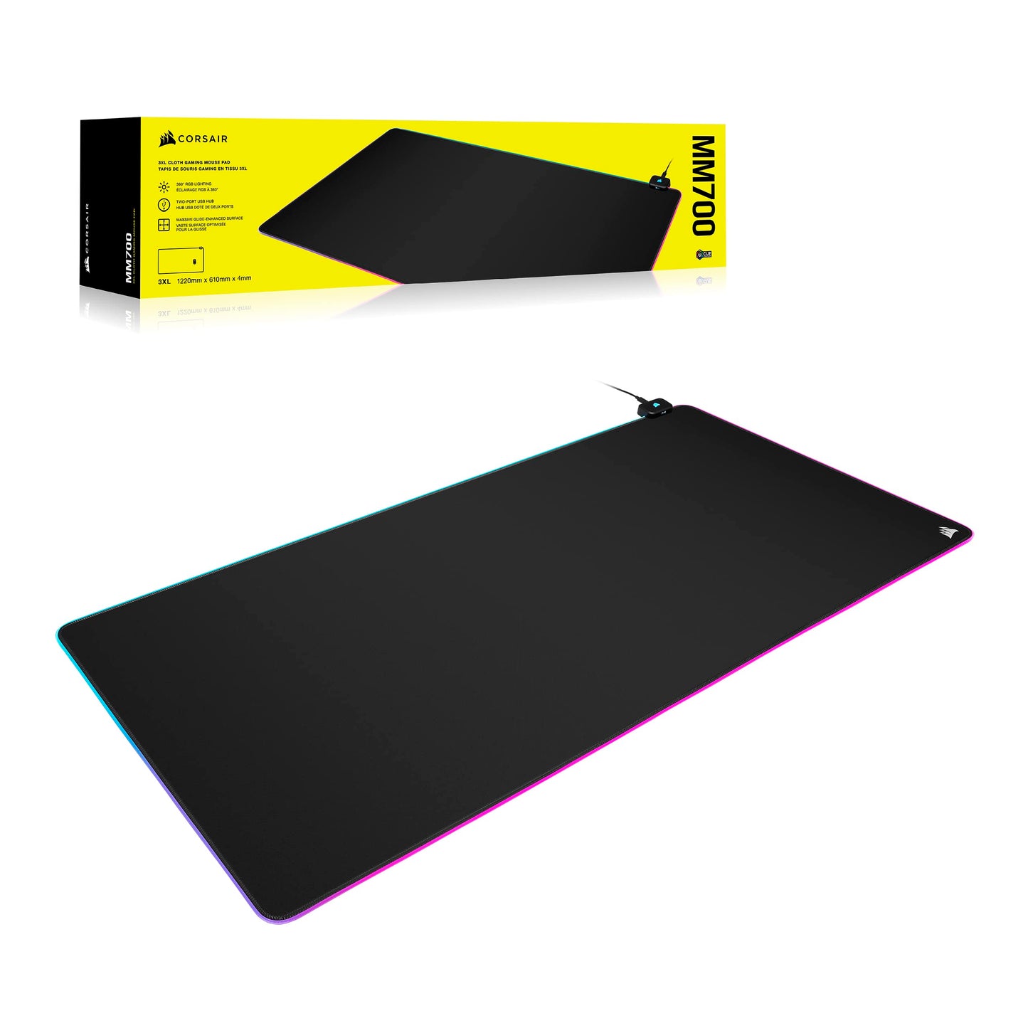Corsair MM700 RGB Extended Gaming Mouse Pad with USB Hub