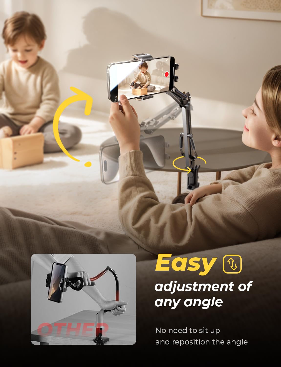 LISEN Gooseneck Phone Holder for Desk Bed 3rd Upgrade