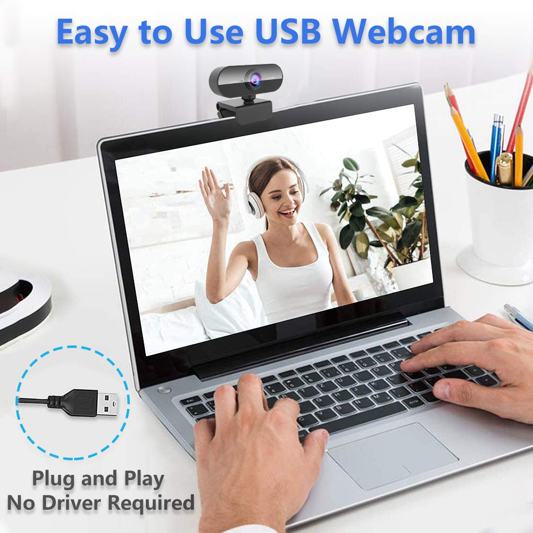 1080P HD Webcam with Microphone for PC Mac Laptops YouTube