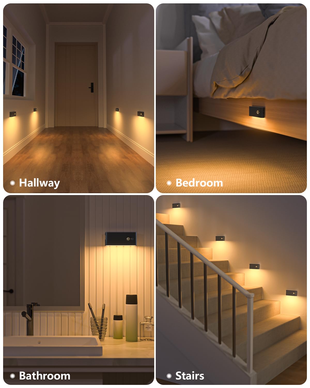 WILLED Motion Sensor Night Light Rechargeable Stair Lights