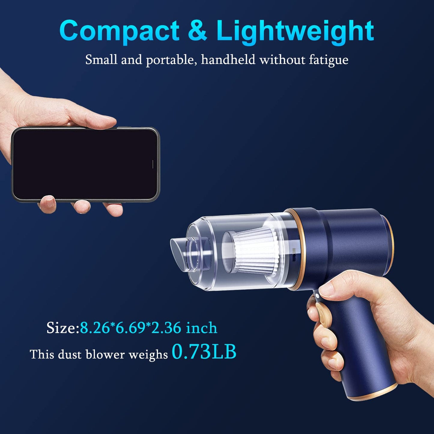 KMM Handheld Car Vacuum Cleaner 9000Pa 120W LED Light