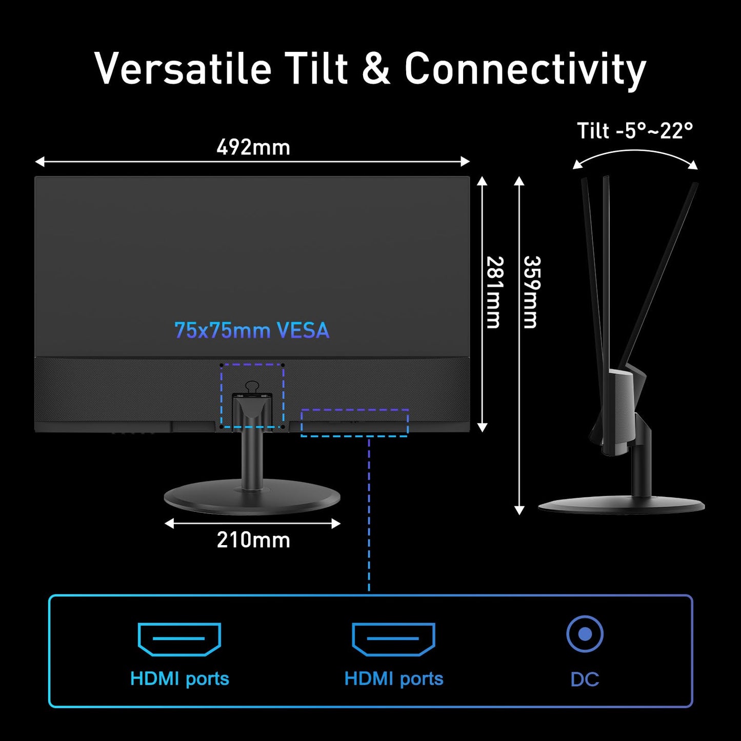 Sansui 27 Inch WQHD Gaming Monitor 180Hz 1ms DP HDMI HDR