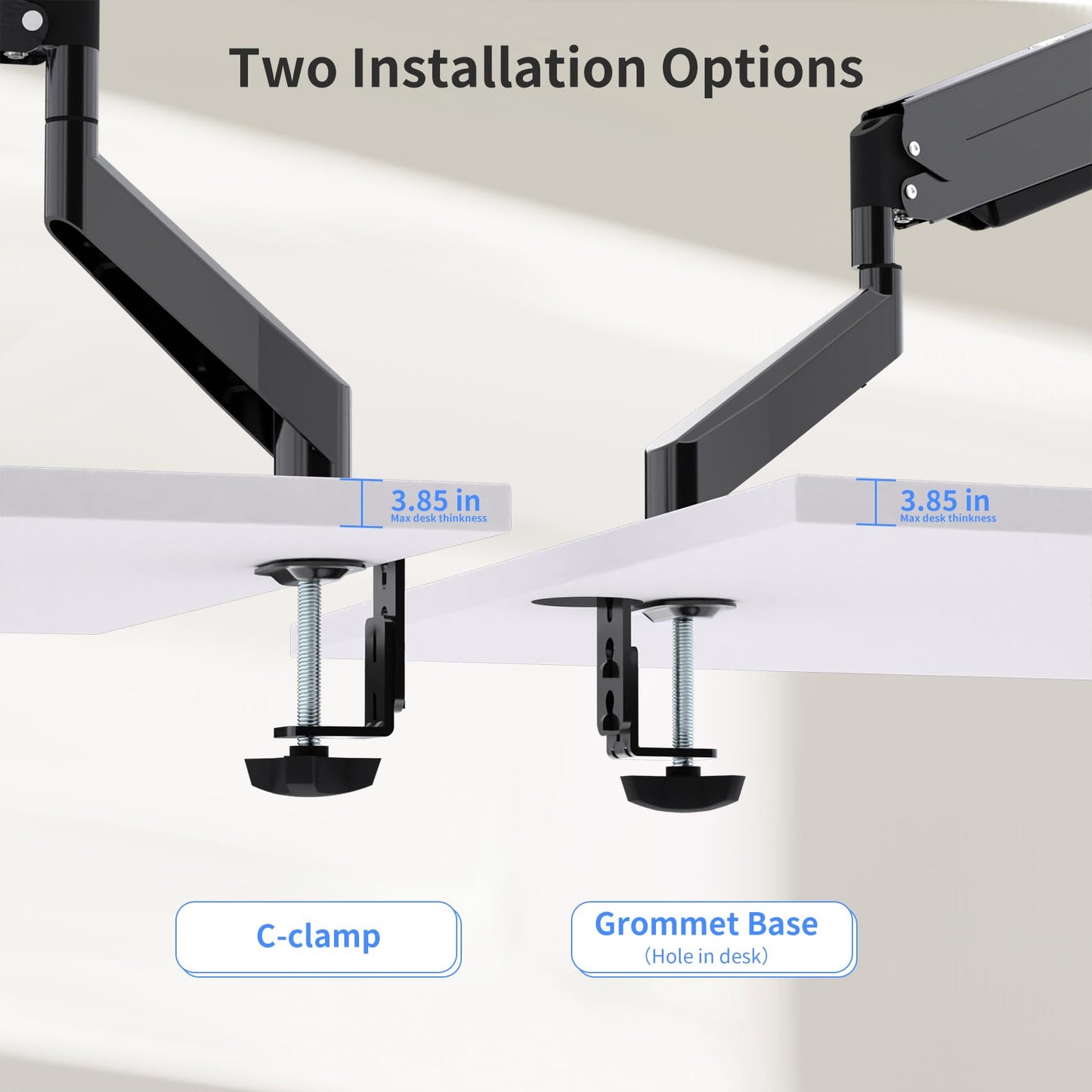 Suptek Gas Spring Monitor Arm Desk Mount Fits 17 to 32 Inch