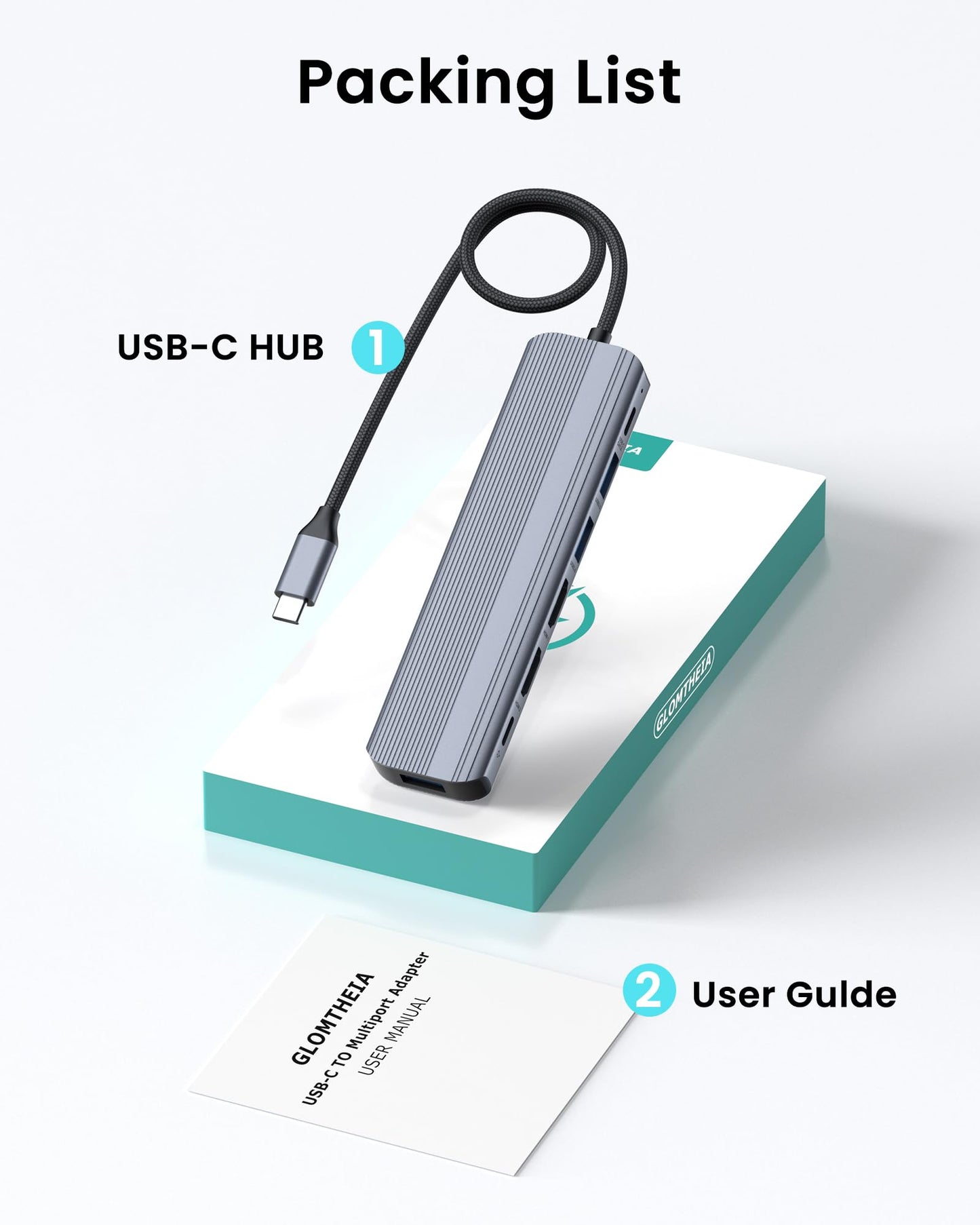 USB C Hub Docking Station Dual 4K HDMI 60Hz With 100W PD