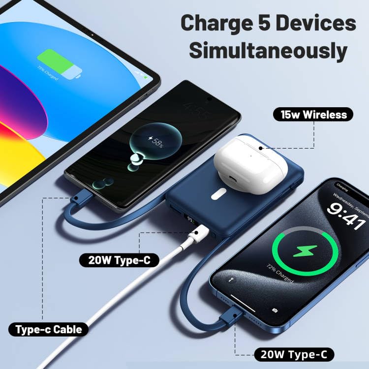Azmuth 10000mAh Magnetic MagSafe Power Bank With LED Display