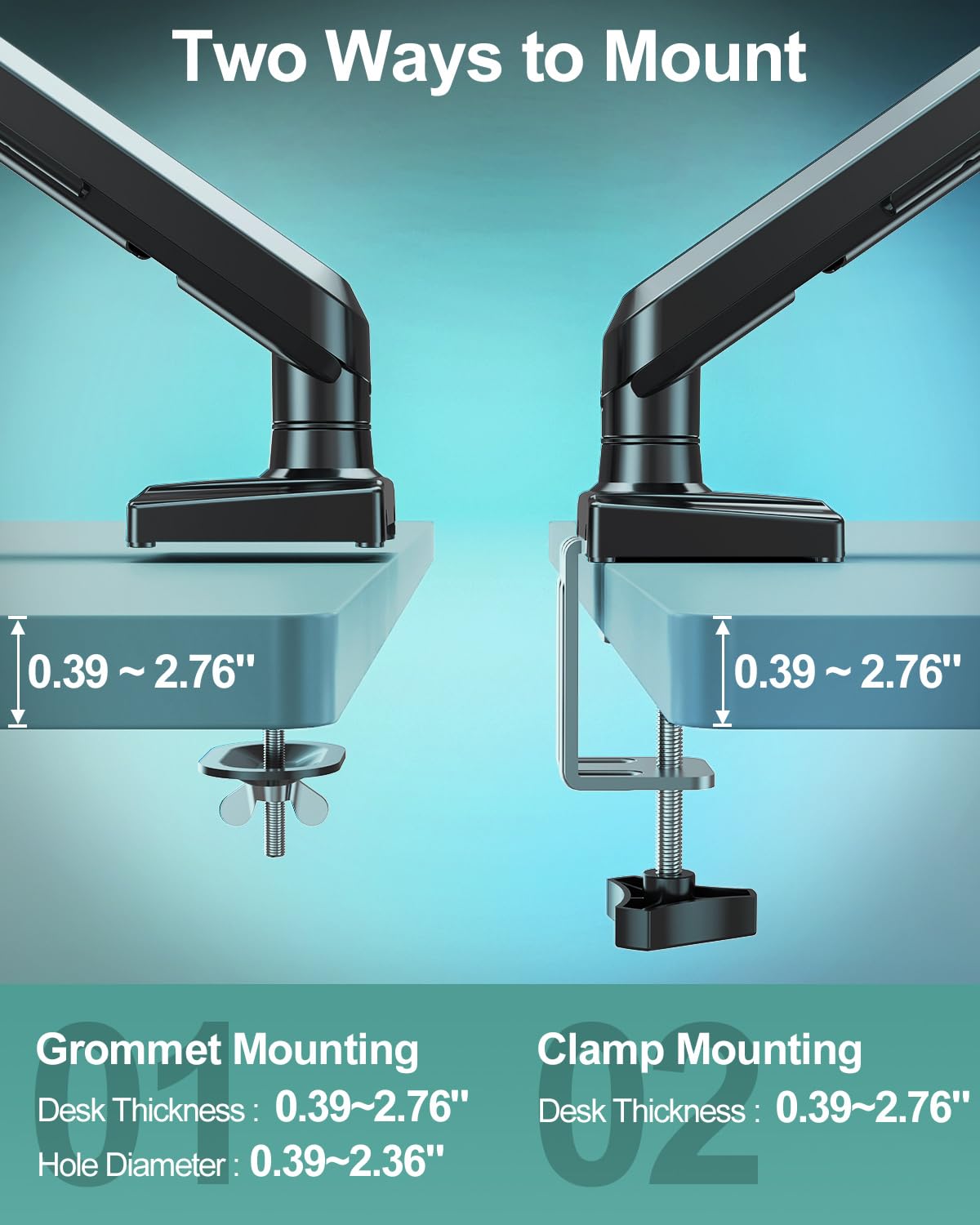 Freelift Pro Monitor Desk Mount 13-32 Inch Gas Spring Arm