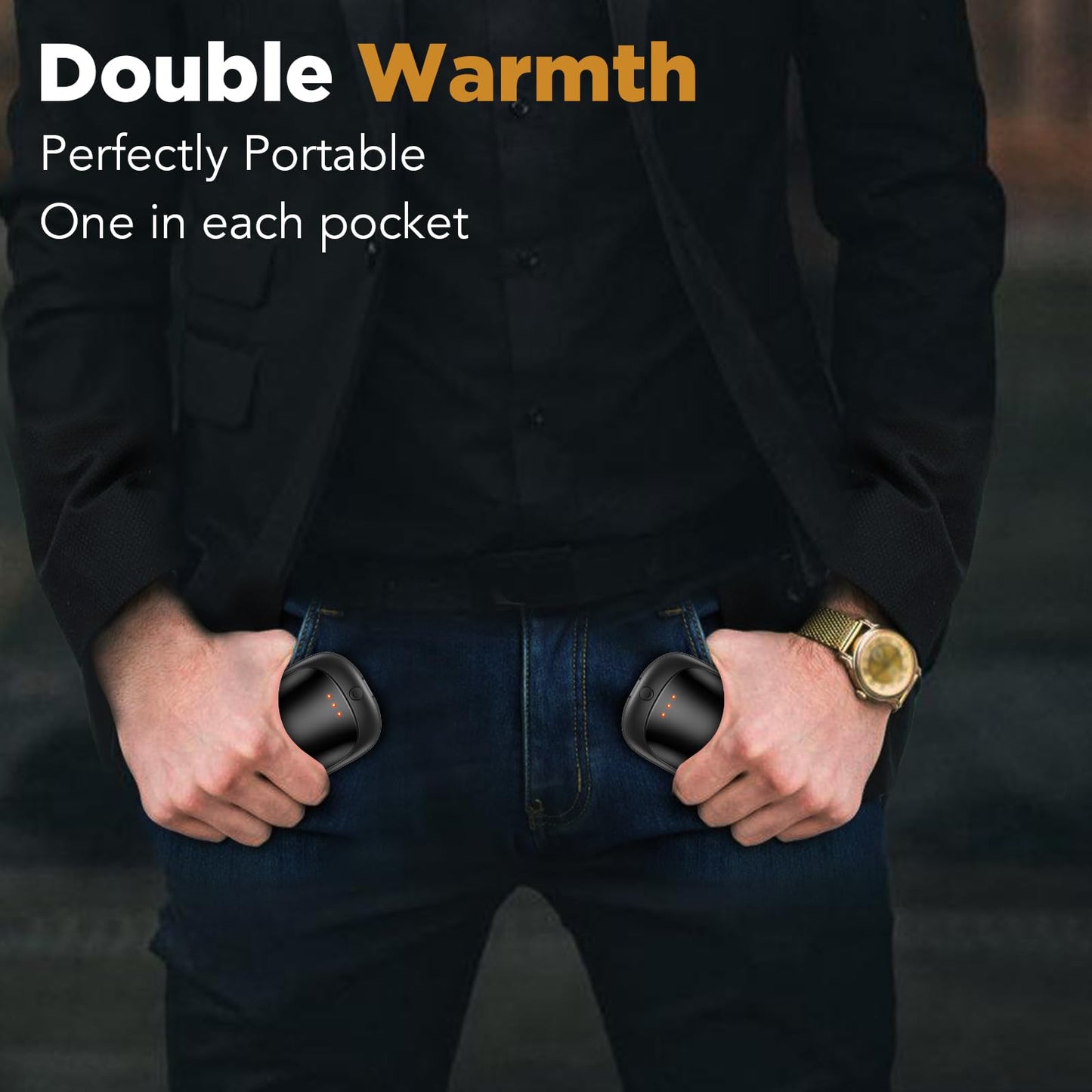 2 Pack Rechargeable Hand Warmers USB Portable 2 In 1
