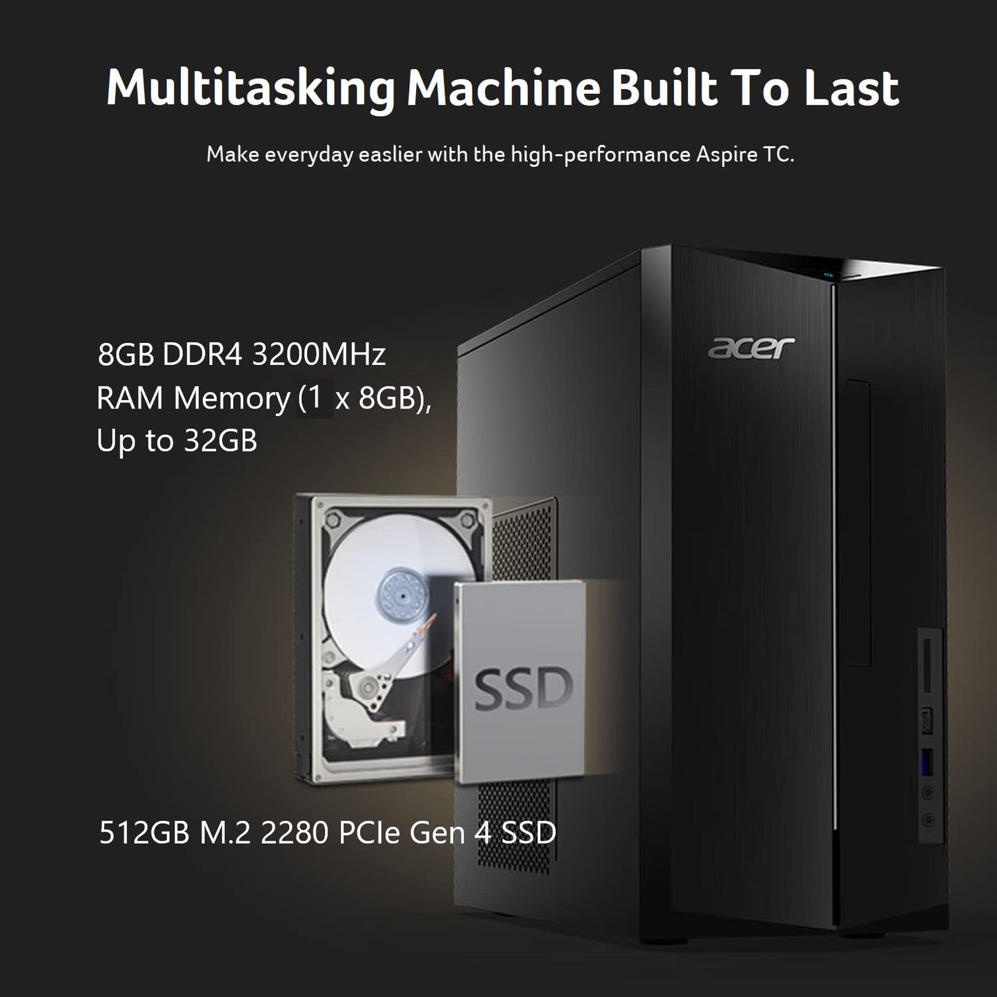 Acer Aspire TC Desktop with Fast Intel Core i5 Processor