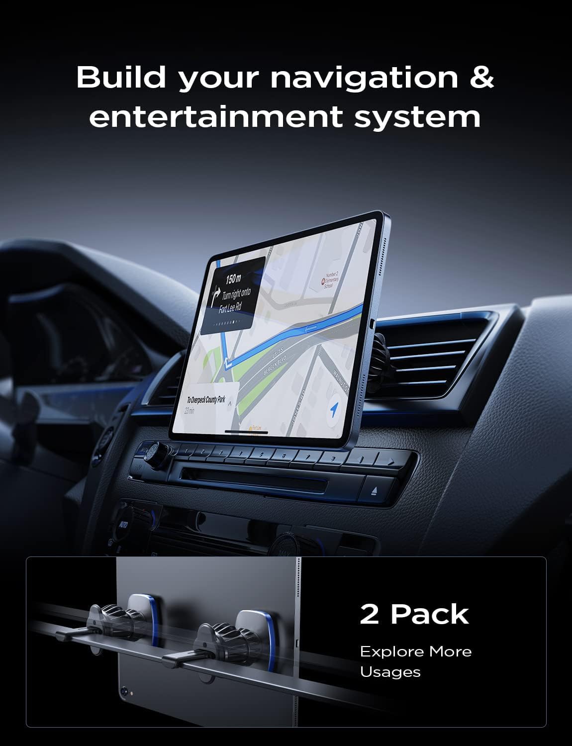 Lisen 2 Pack Magnetic Car Phone Mount For Vent 6 Magnets