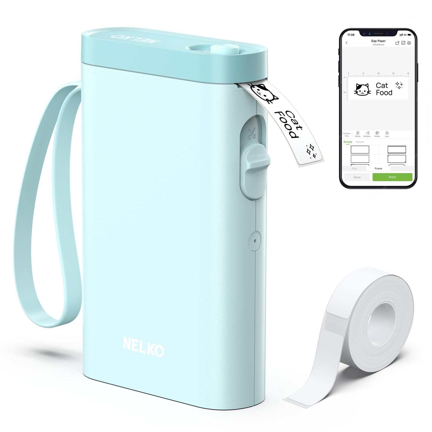 Nelko P21 Bluetooth Label Maker With Tape Wireless Printer