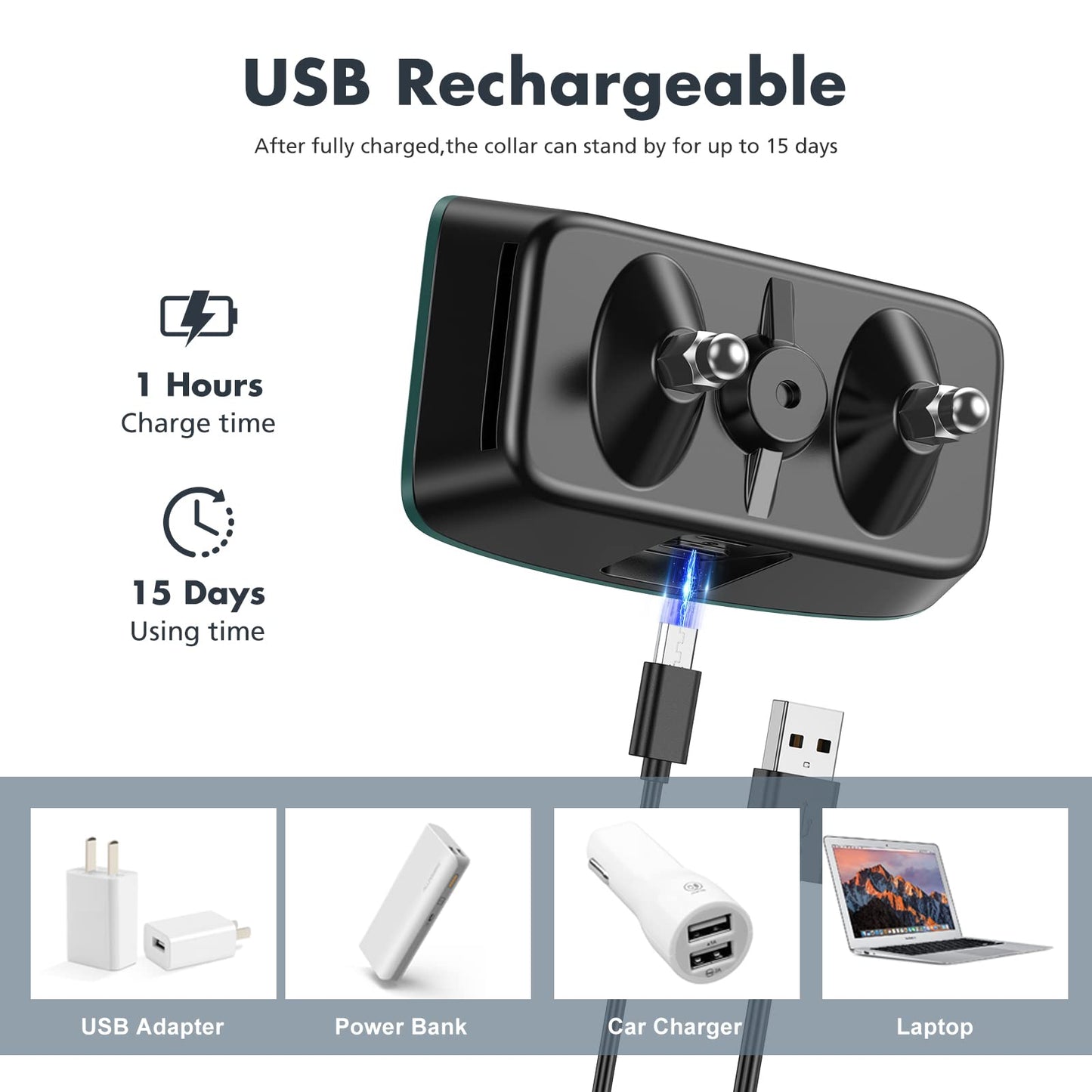 Rechargeable Anti Barking Collar for Dogs with Adjustable Sensitivity