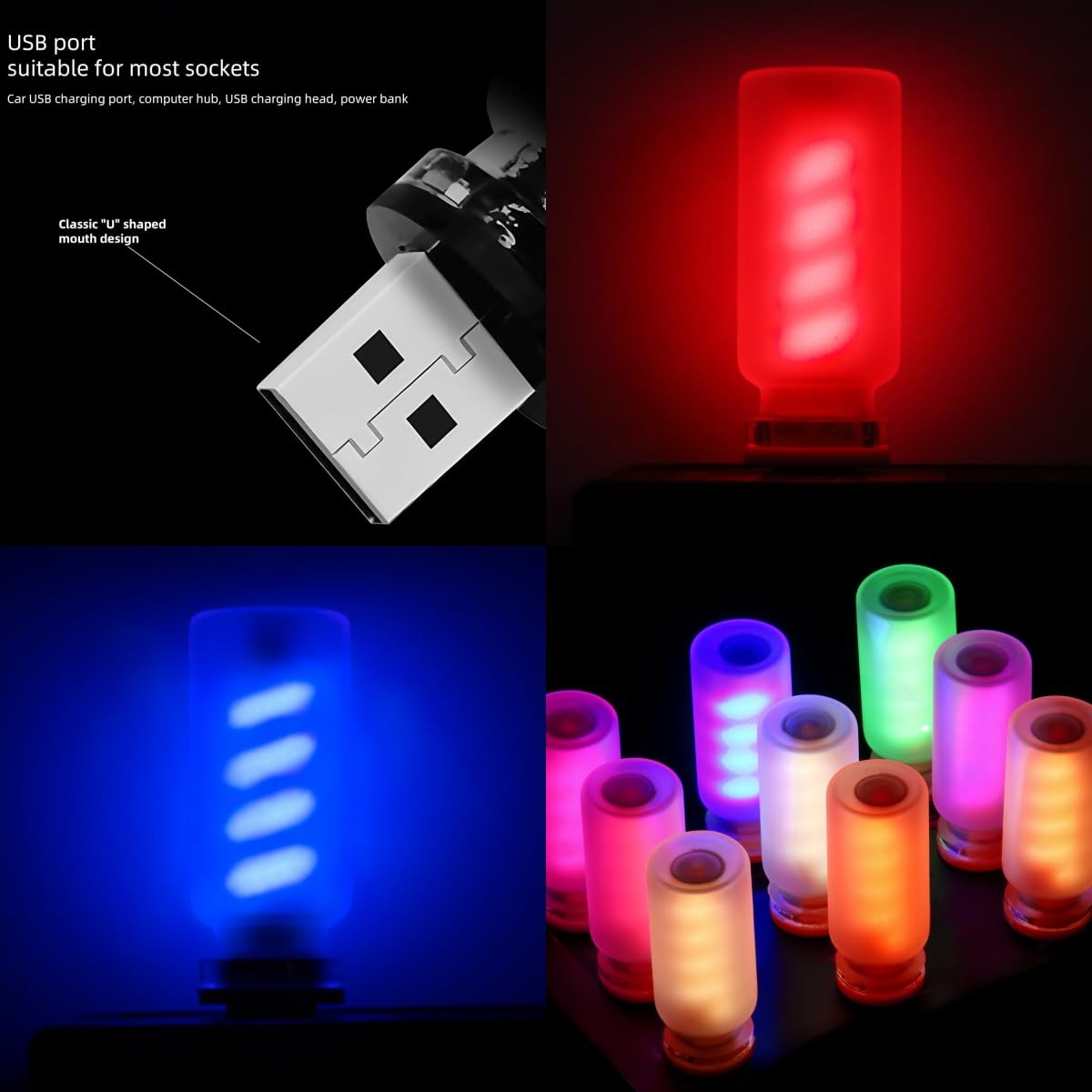 Retro Car Lamp Touch USB LED Night Light Ambient Decor Desk