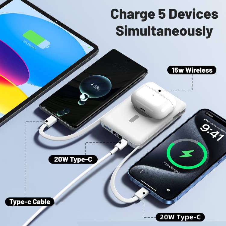 Azmuth 10000mAh Magnetic MagSafe Power Bank With LED Display