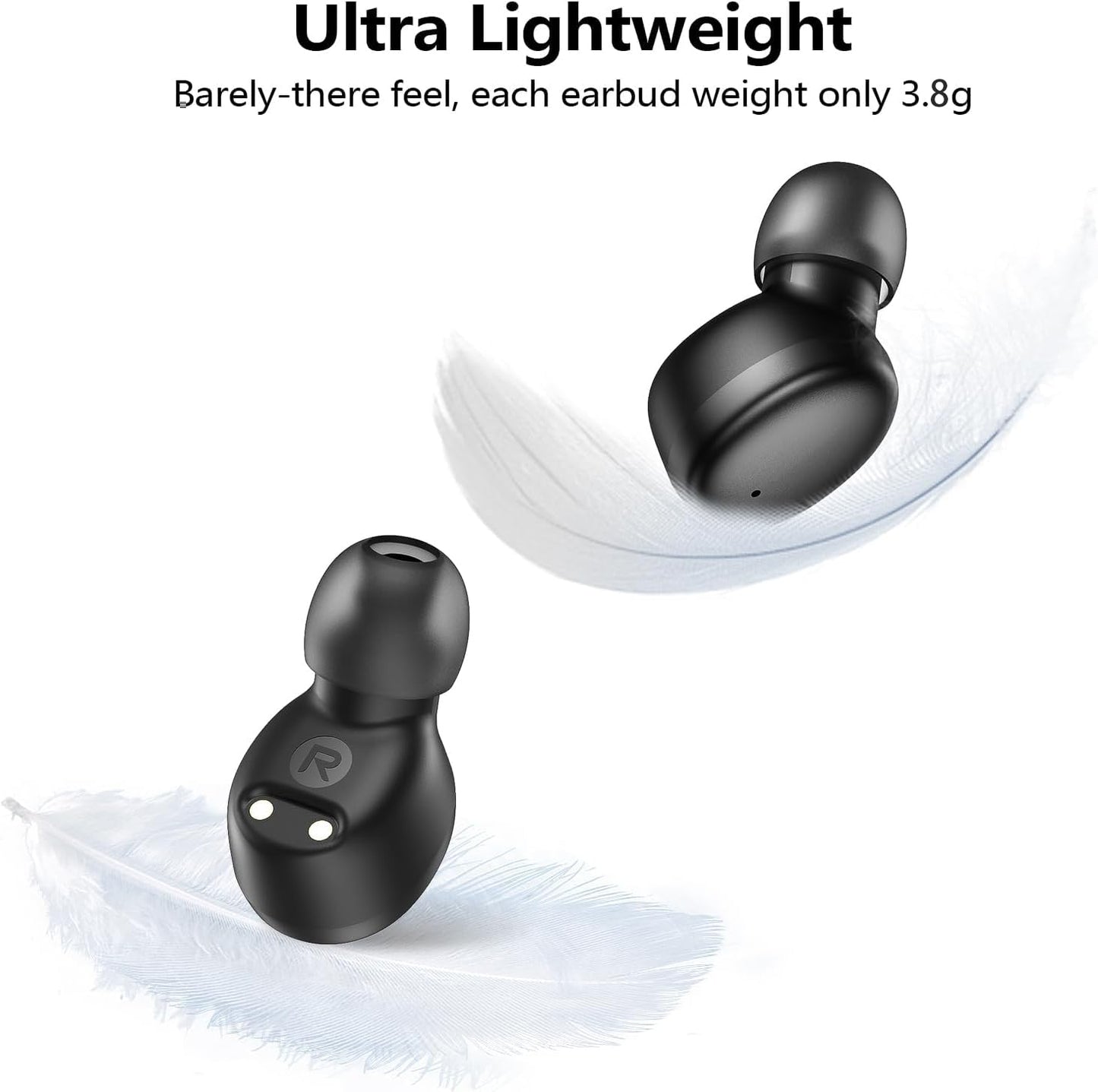 Kurdene True Wireless Earbuds Bluetooth 5.3 Lightweight Bass