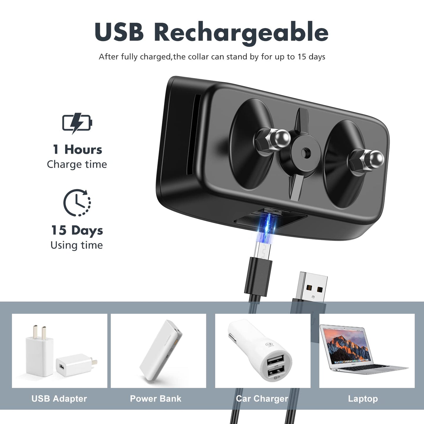 Rechargeable Anti Barking Collar for Dogs with Adjustable Sensitivity