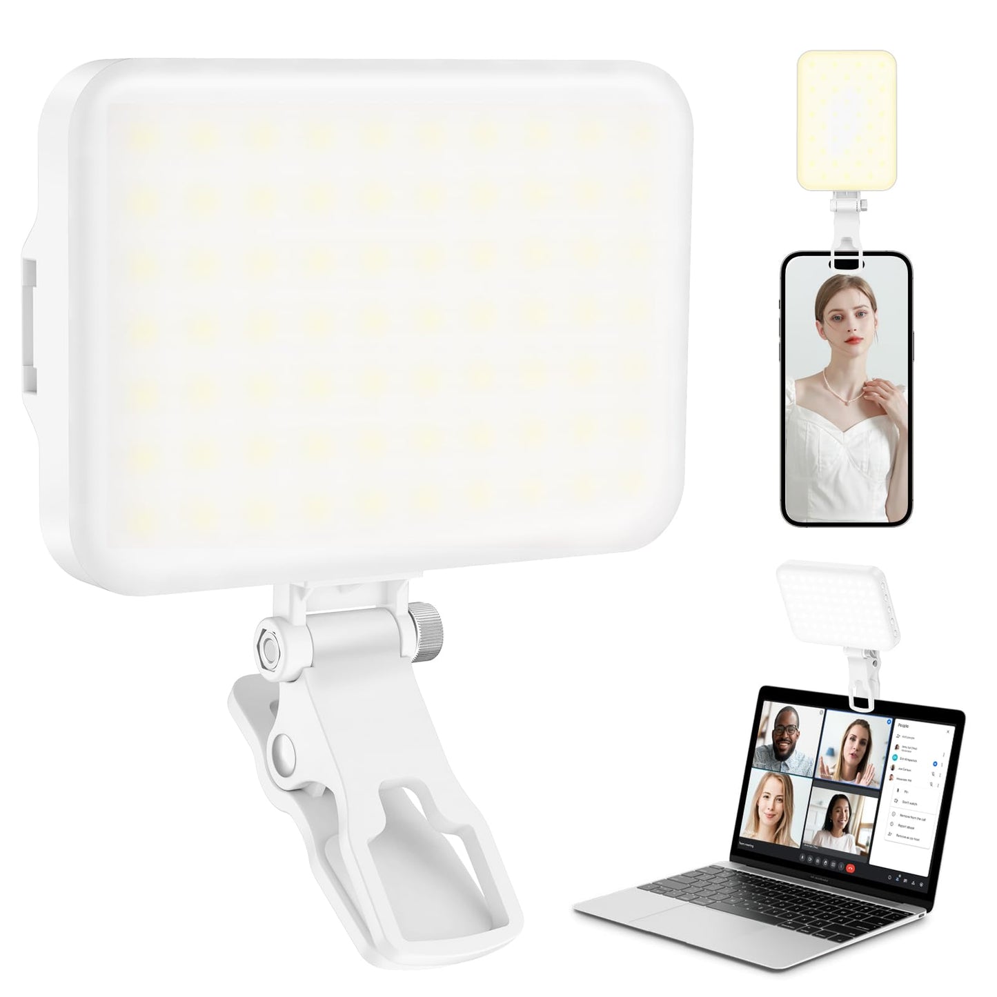 Rechargeable LED Selfie Light with Tripod Adapter