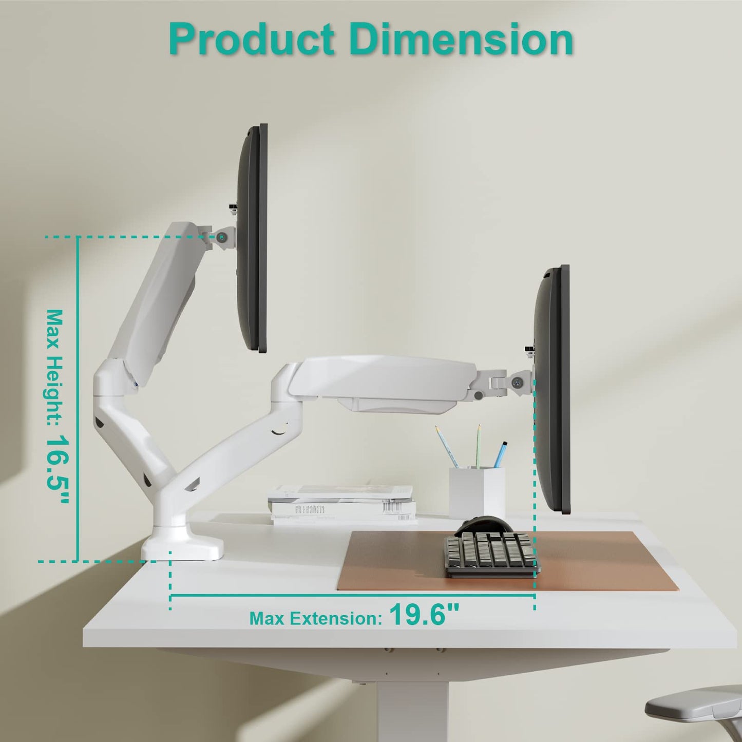 Wali Dual Monitor Stand With Gas Spring 17 to 32 Inches
