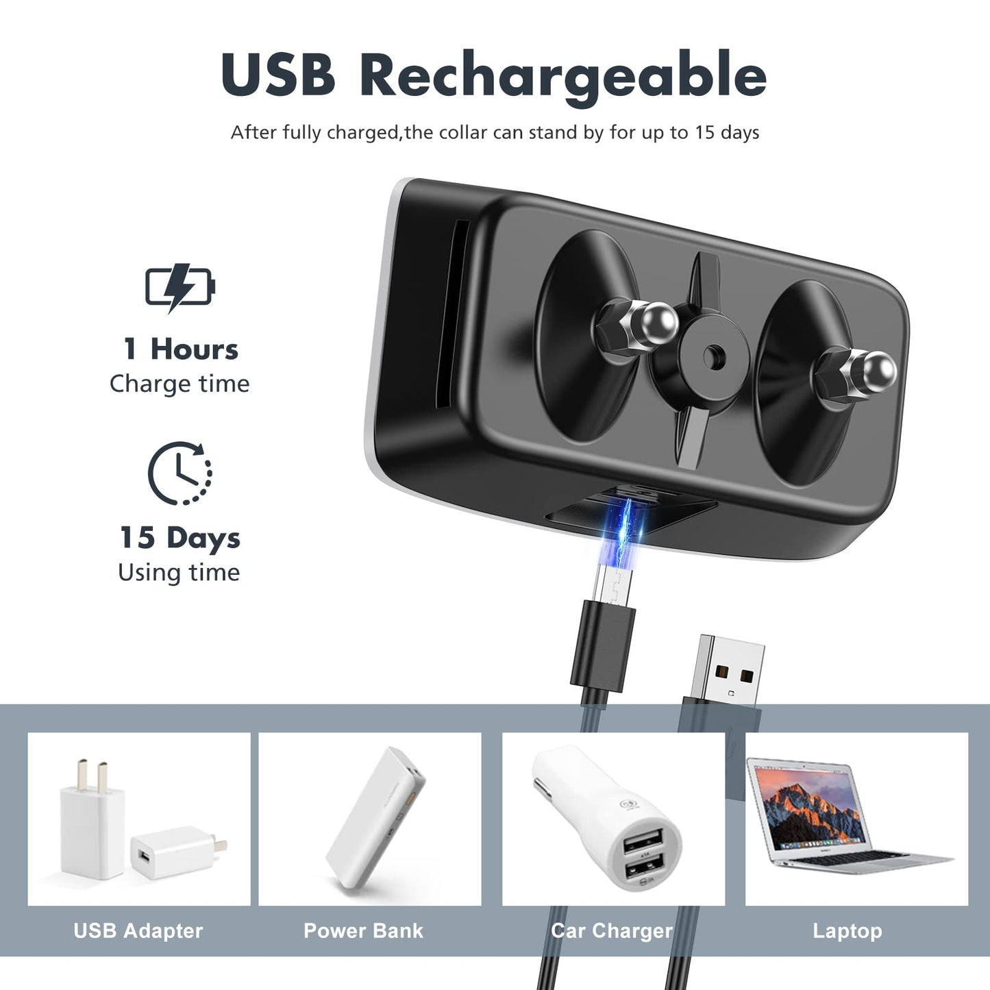 Rechargeable Anti Barking Collar for Dogs with Adjustable Sensitivity