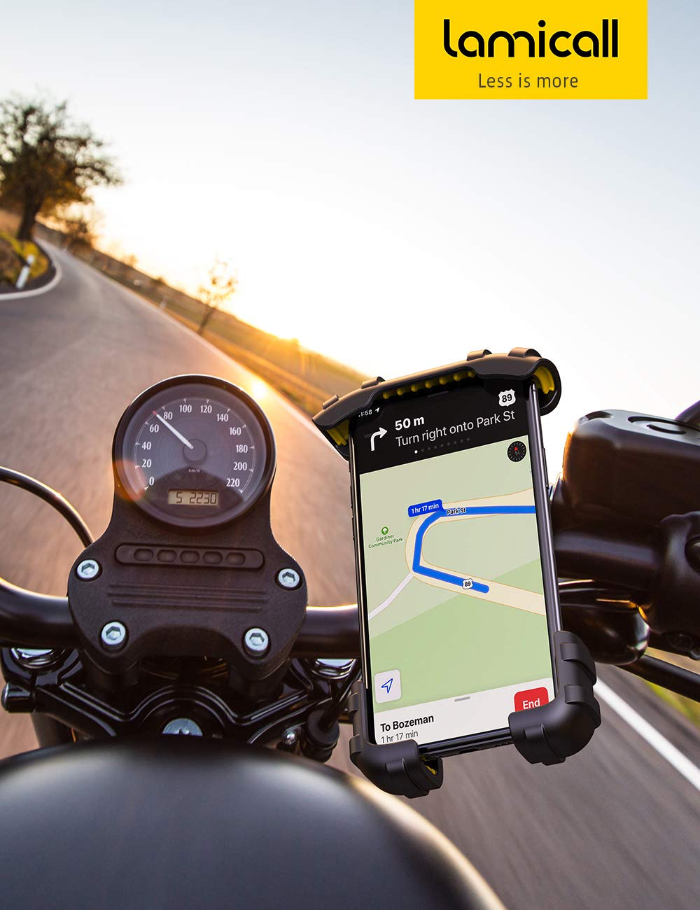 Lamicall Bike Phone Holder for Motorcycle Handlebar Clamp