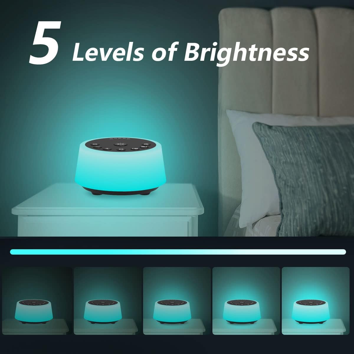 Color Noise Sound Machine With 10 Color Night Light