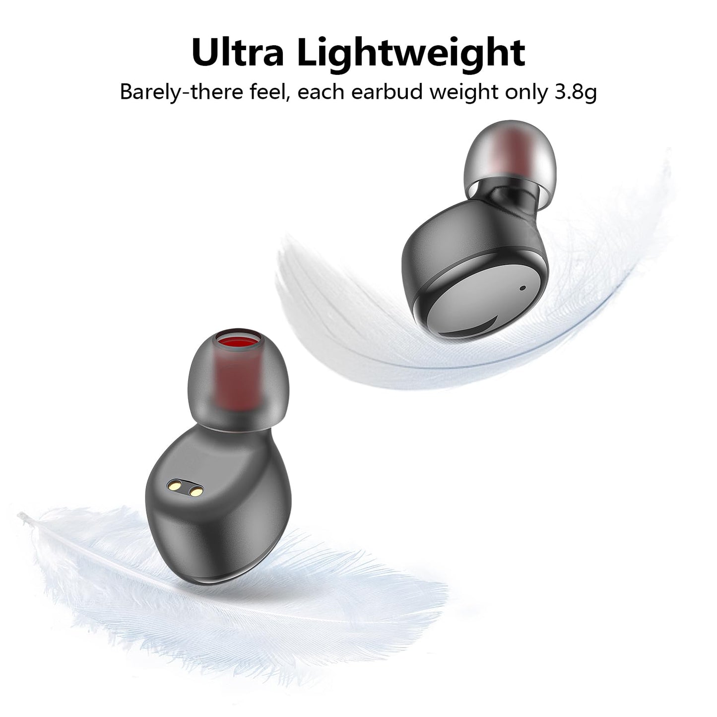 Kurdene True Wireless Earbuds Bluetooth 5.3 Lightweight Bass