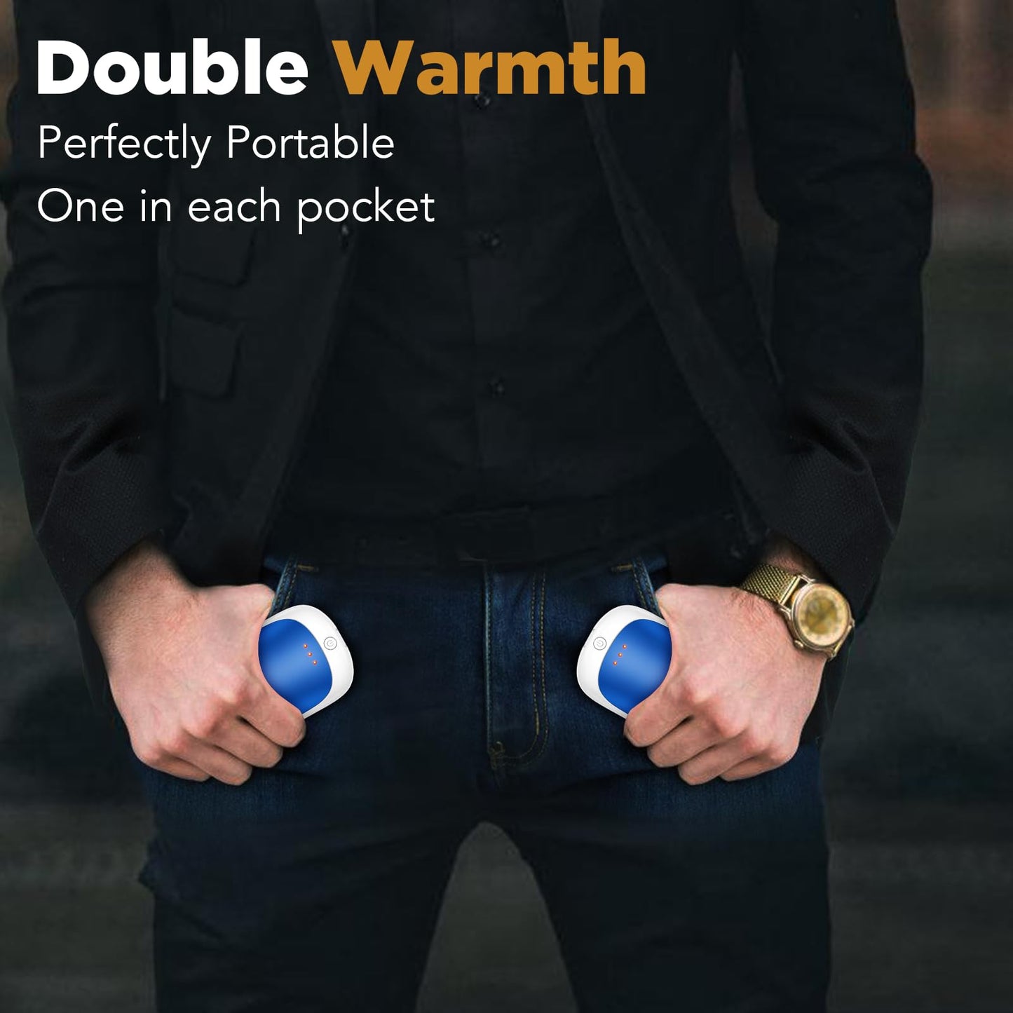 2 Pack Rechargeable Hand Warmers USB Portable 2 In 1