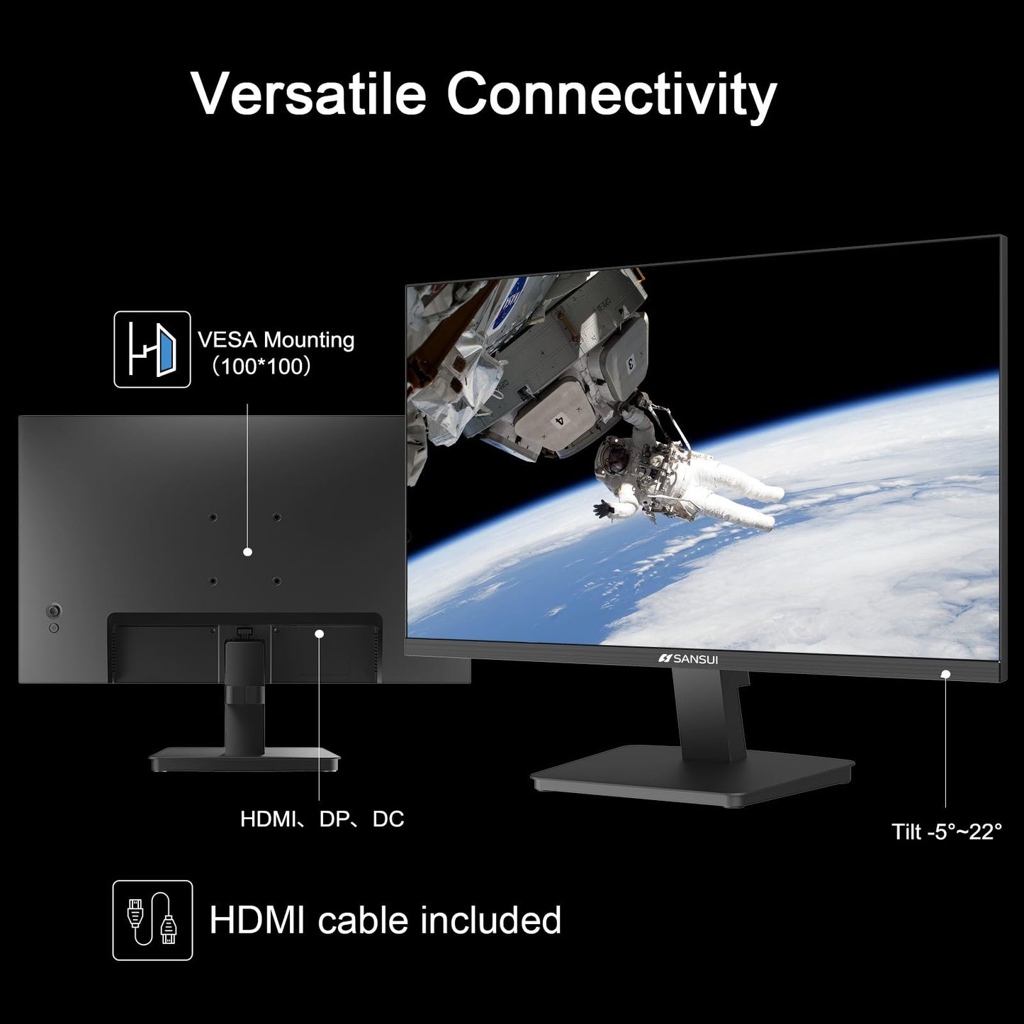 Sansui 27 Inch Curved Gaming Monitor 160Hz FreeSync HDR