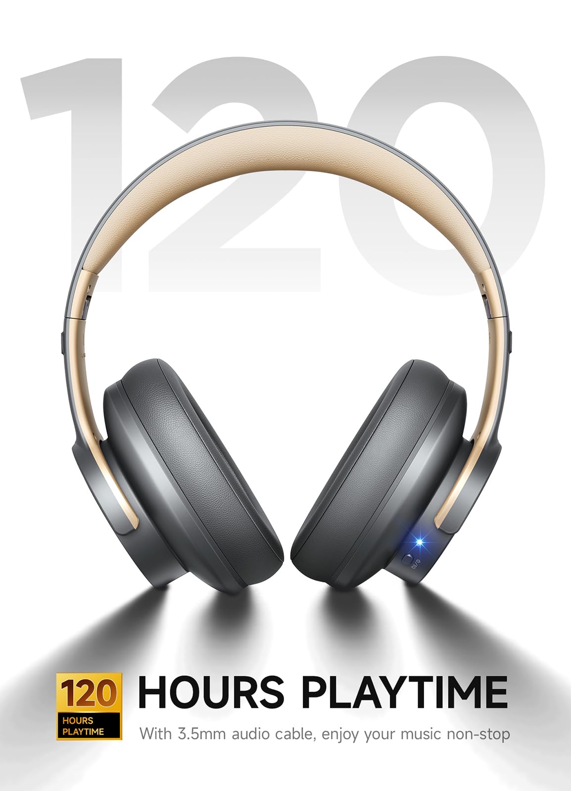 Picun B8 Bluetooth Headphones 120H Playtime With 3 EQ Modes