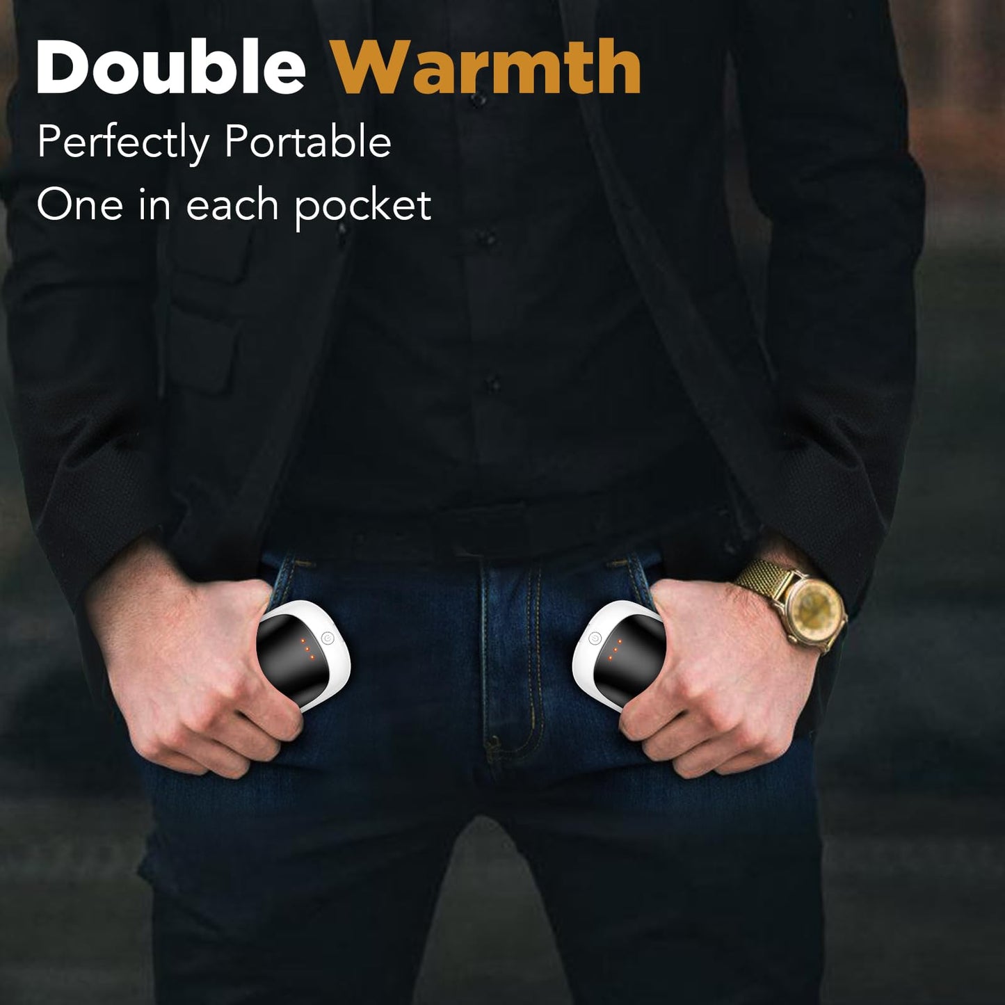 2 Pack Rechargeable Hand Warmers USB Portable 2 In 1