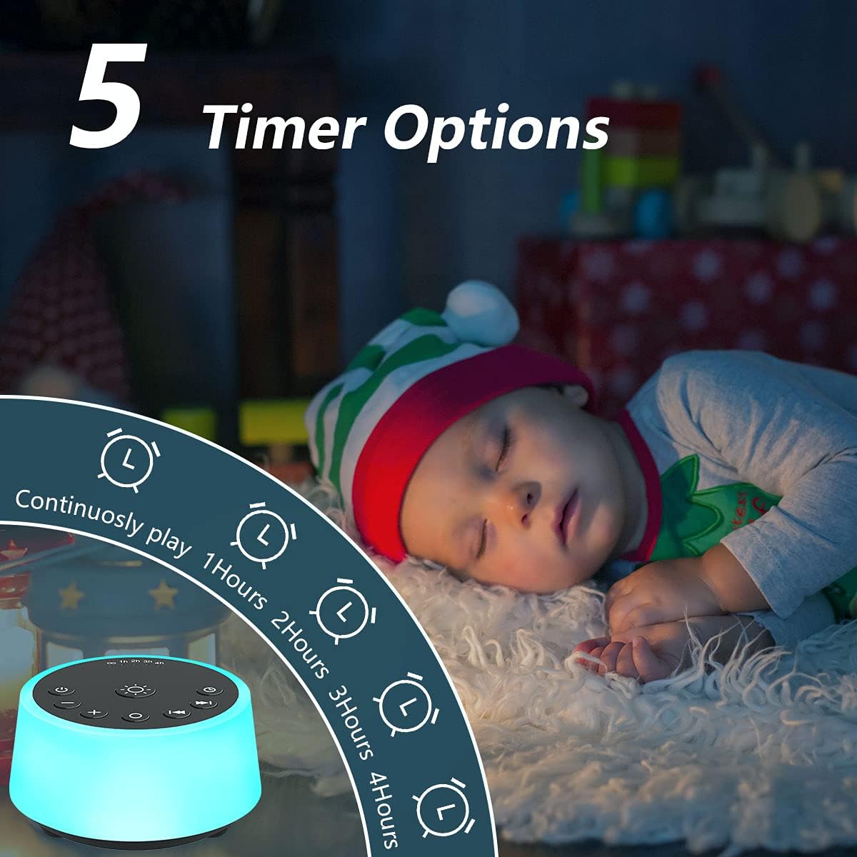 Color Noise Sound Machine With 10 Color Night Light