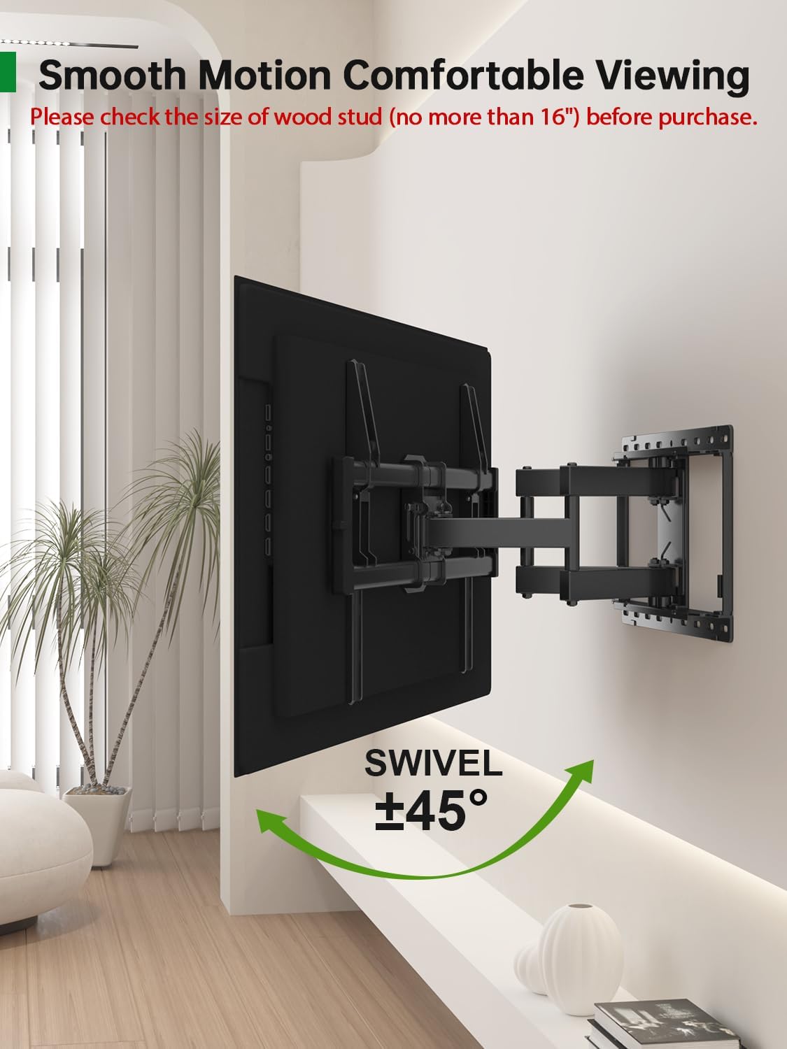 USX Mount Full Motion TV Wall Mount for 42 to 86 Inch TVs