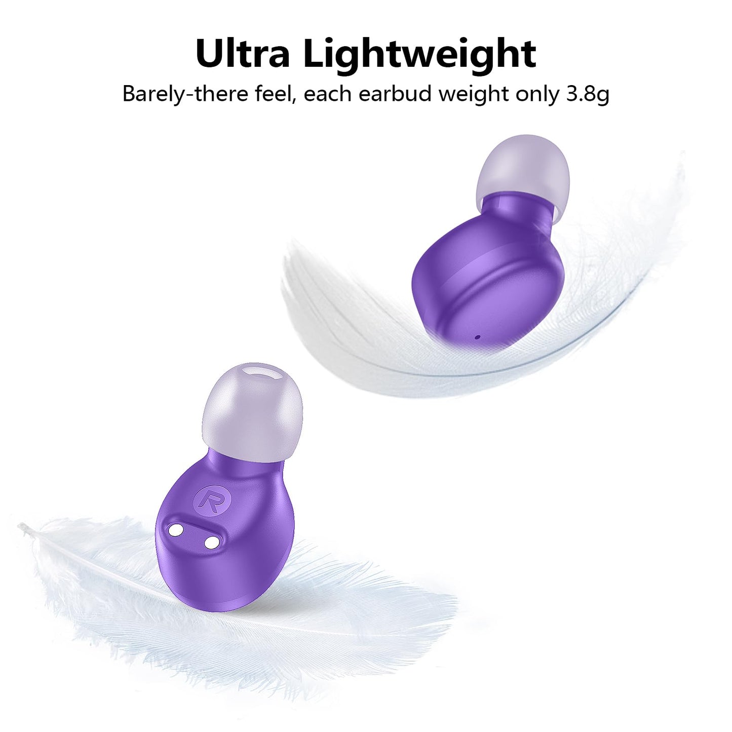 Kurdene True Wireless Earbuds Bluetooth 5.3 Lightweight Bass
